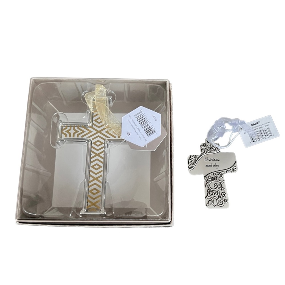 NWT Hallmark Signature GANZ Christmas Tree Cross Ornaments X’mas Holiday OS